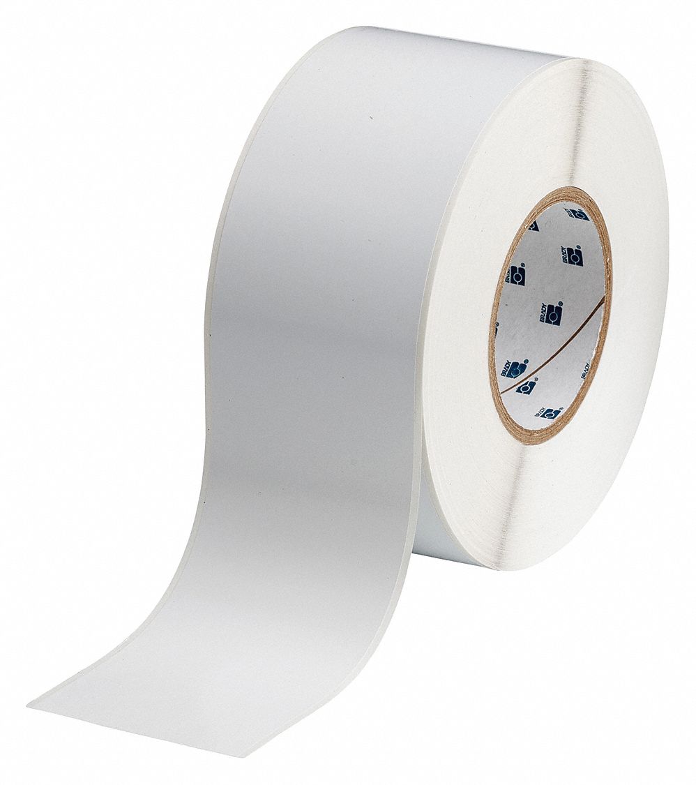 Continuous Label Stock: 3 in x 300 ft, Vinyl, White (Gloss), Outdoor