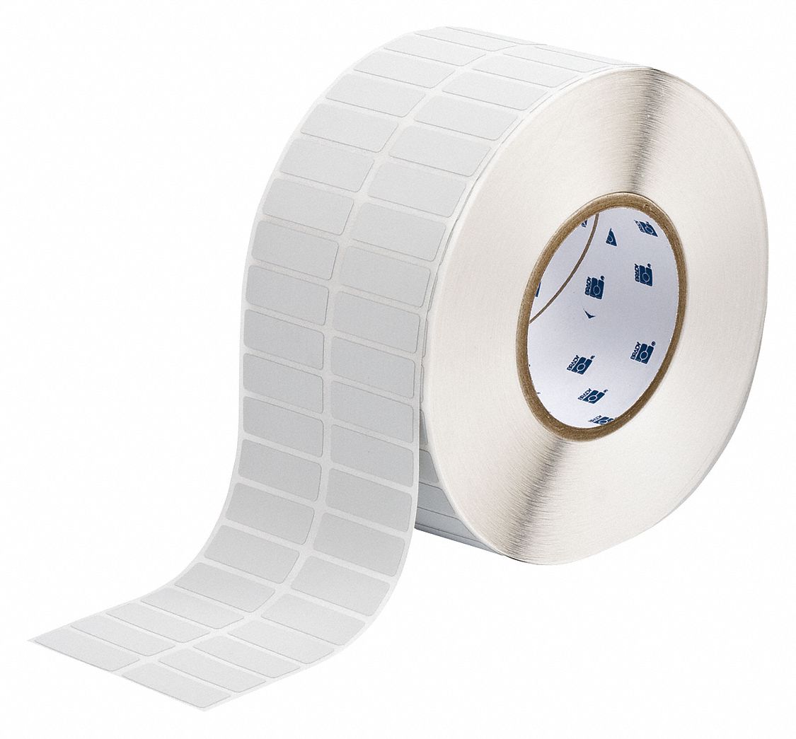 PRECUT LABEL ROLL, 2 IN X 3 IN, POLYESTER, GREY, 1,000 LABELS