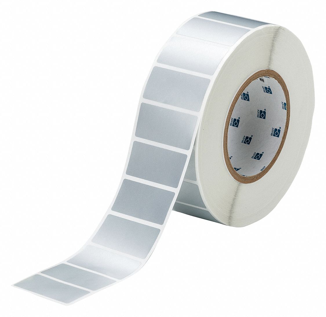 Pre-Cut Label Stock Roll: Tamper Indicating, 1 in x 2 in, 1 in, Silver (Matte)
