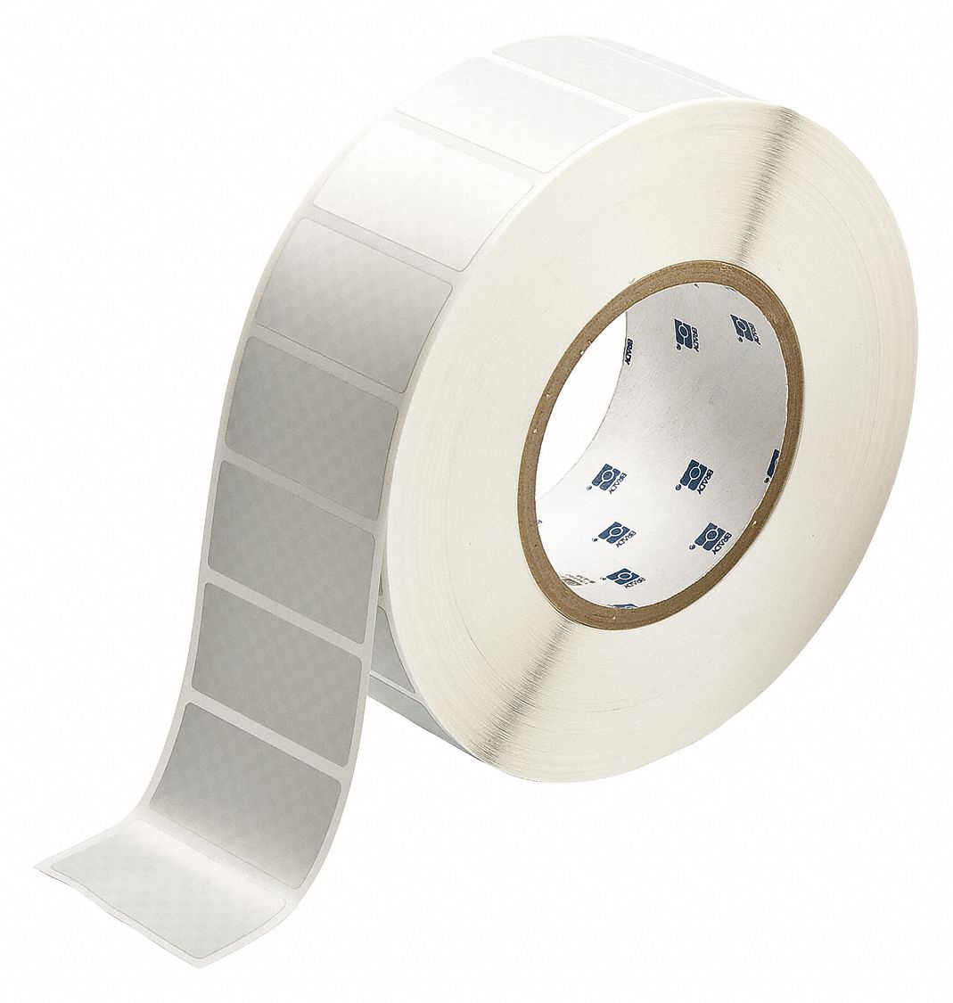 Pre-Cut Label Stock Roll: Tamper Indicating Footprint 'Checker Board' Pattern, 1 in x 2 in