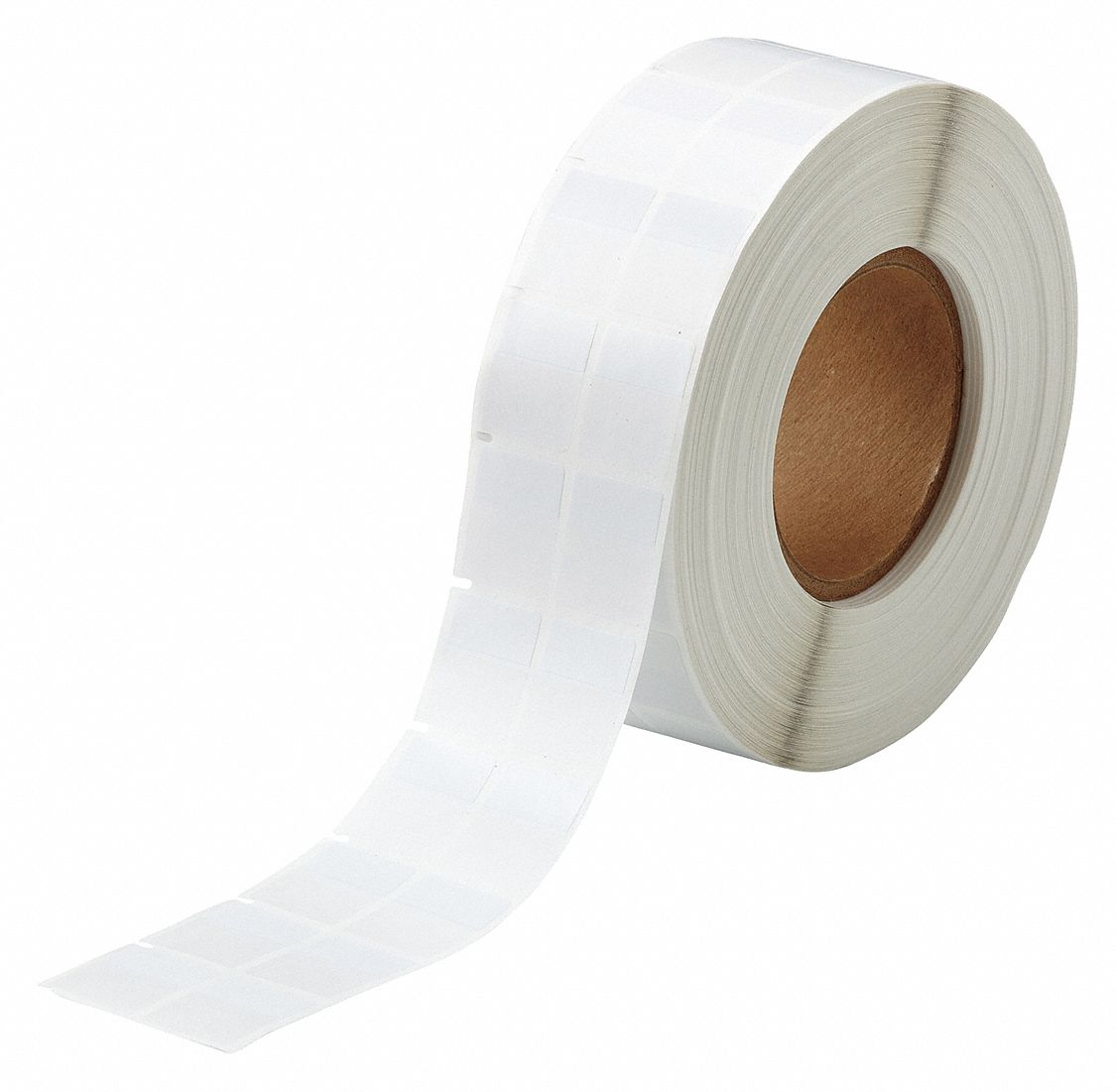 Wraparound Label: 1 1/4 in x 1 in, Vinyl, White (Matte), For 6 AWG to 0 AWG Wire Gauge