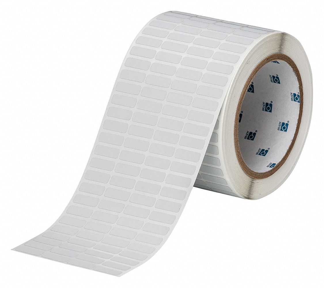 Pre-Cut Label Stock Roll: Tamper Indicating Footprint 'Checker Board' Pattern, 1/4 in x 3/4 in