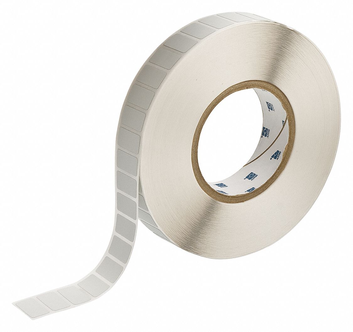 Pre-Cut Label Stock Roll: Tamper Indicating, 1/2 in x 1 in, 1/2 in, Silver (Matte)