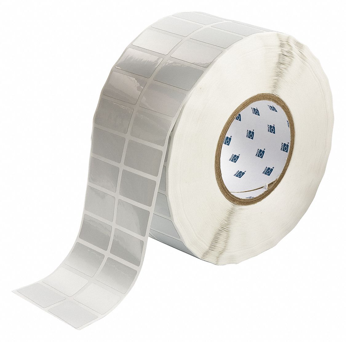 Pre-Cut Label Stock Roll: 3/4 in x 1 1/2 in, Acrylic, Permanent Adhesive, 10, 000 Labels, Permanent