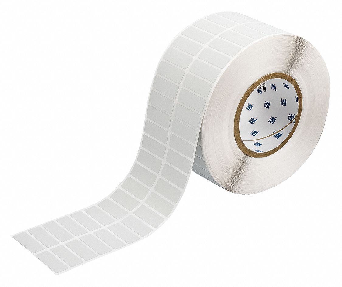 Pre-Cut Label Stock Roll: Tamper Indicating, 1/2 in x 1 1/2 in, 1/2 in, Silver (Matte)