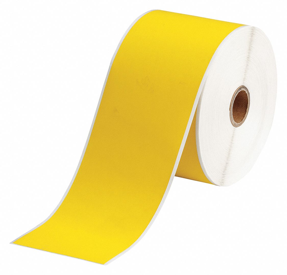 Wraparound Label: Polyvinyl Fluoride, Black on Yellow, For 28 AWG to 20 AWG Wire Gauge
