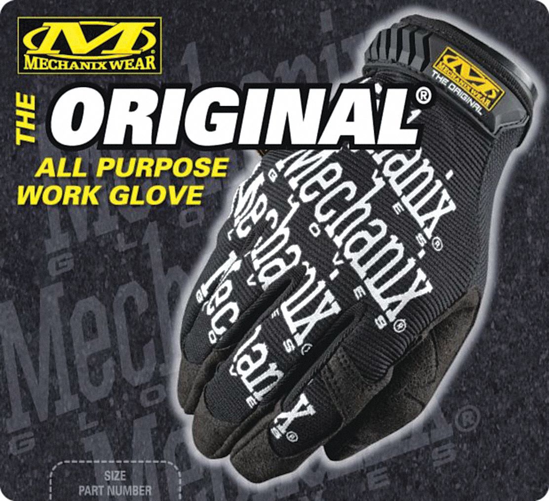 MECHANIX WEAR, Clarino Synthetic Leather, Black, Mechanics