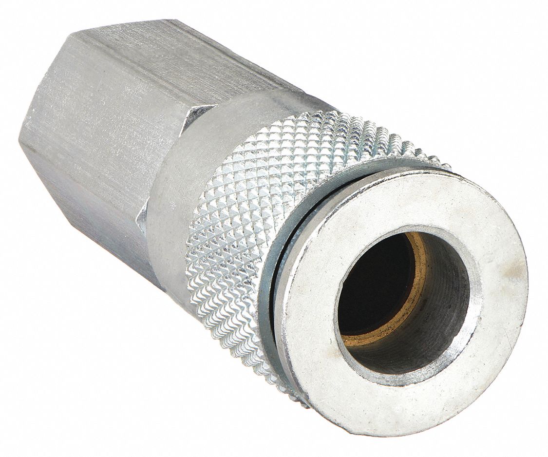 QUICK CONNECT HOSE COUPLING, ⅜ IN BODY SIZE, ⅜ IN HOSE FITTING SIZE, PUSH-TO-CONNECT