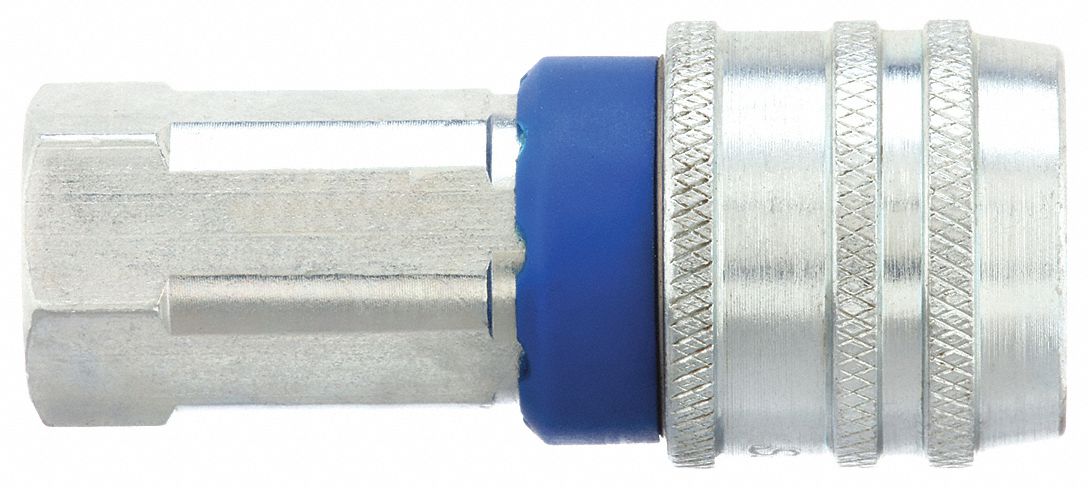 MANCHON D'ACCOUPLEMENT À RACCORD RAPIDE DE TUYAU, DIMENSION DU CORPS 1/4 PO, NPT, ACIER, INSTANTANÉ