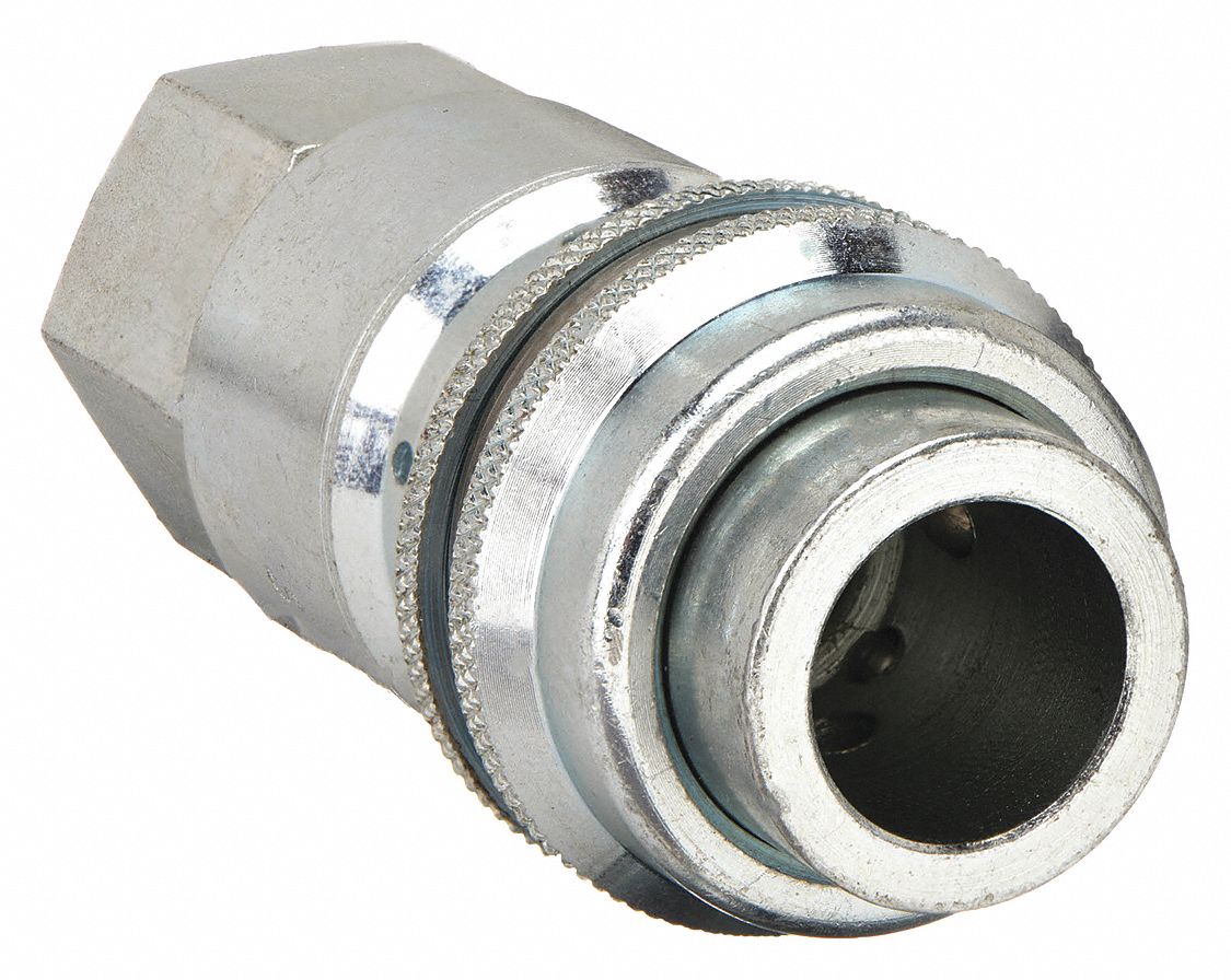 QUICK CONNECT HOSE COUPLING, ½ IN BODY SIZE, ½ IN HOSE FITTING SIZE, SLEEVE, FNPT