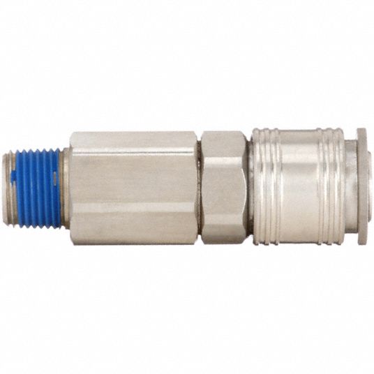 SPEEDAIRE, 1/4 in Body Size, 3/8 in Hose Fitting Size, Quick Connect Hose  Coupling - 30E542