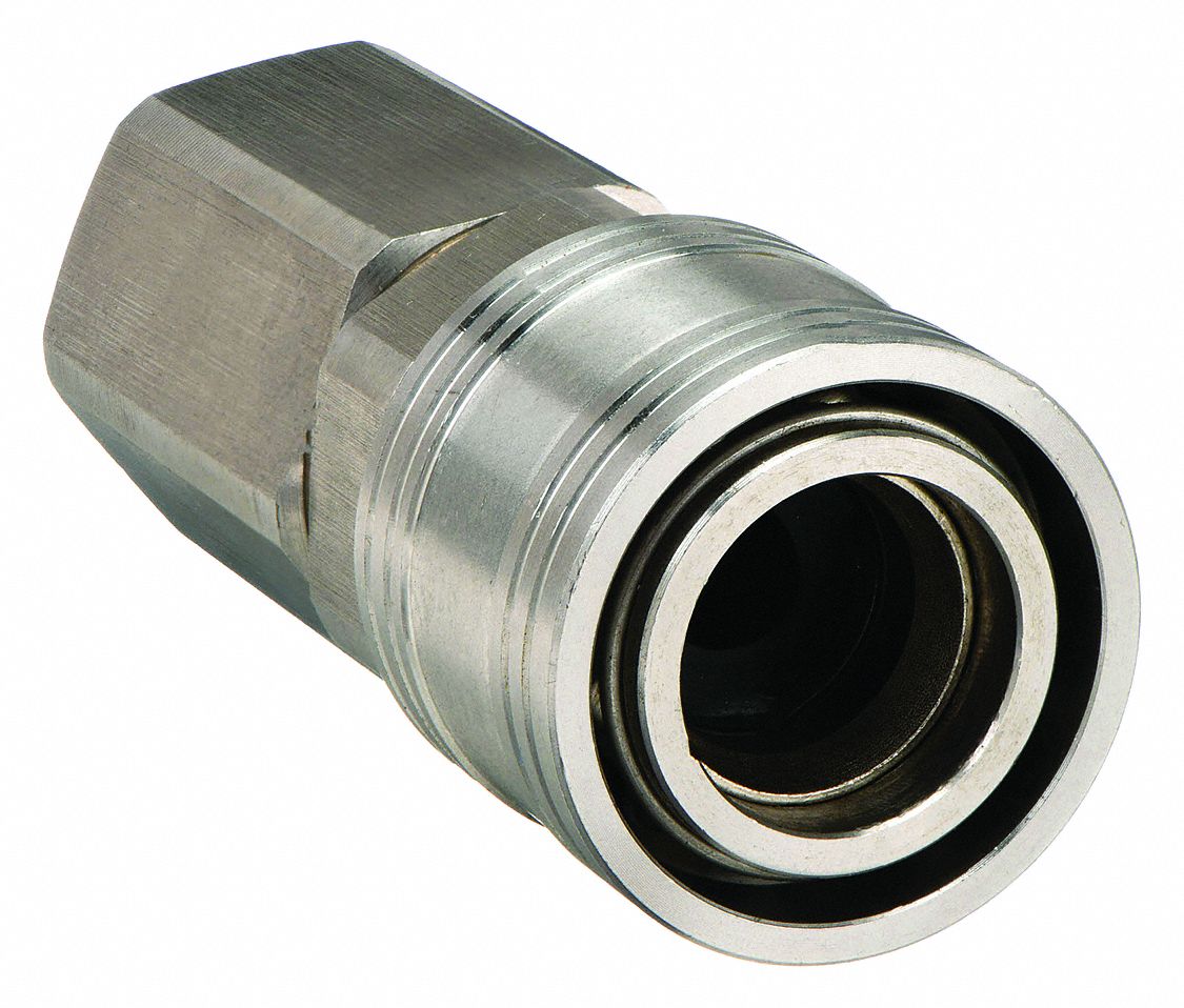 QUICK CONNECT HOSE COUPLING, ¼ IN BODY SIZE, ⅜ IN HOSE FITTING SIZE, PUSH-TO-CONNECT