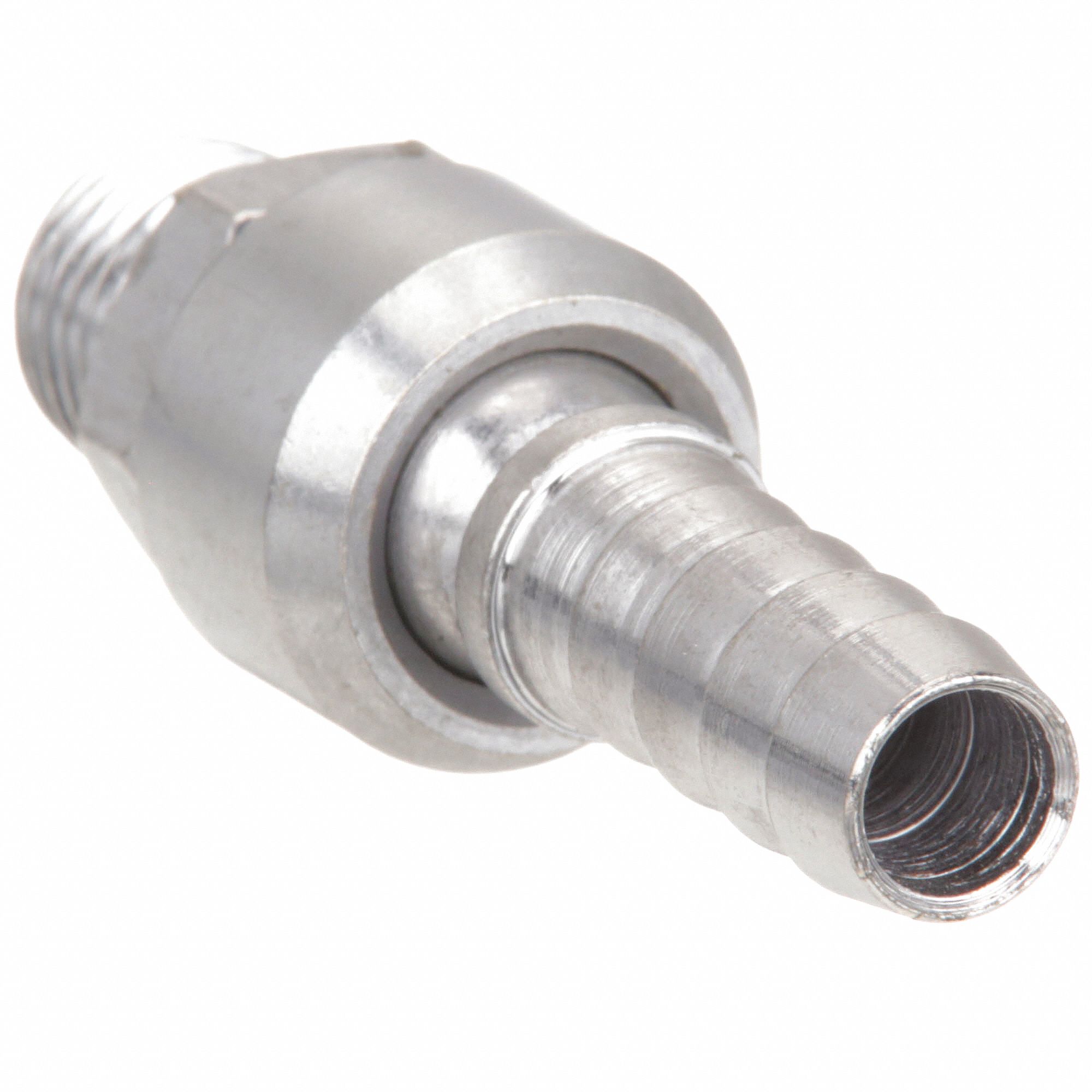 SWIVEL CONNECTOR, STEEL, CHROME-PLATED ML08 STEEL, ¼ IN MALE NPT INLET, ⅜ IN HOSE BARB OUTLET