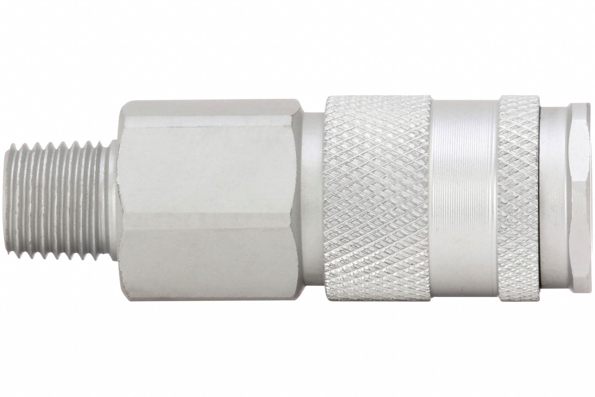 QUICK CONNECT HOSE COUPLING, ¼ IN BODY SIZE, ¼ IN HOSE FITTING SIZE, PUSH-TO-CONNECT