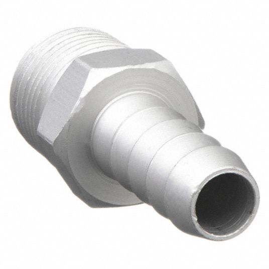 SPEEDAIRE Barbed Hose Fitting: For 1/4 in Hose I.D., Hose Barb x NPT, 1/4  in x 1/4 in Fitting Size