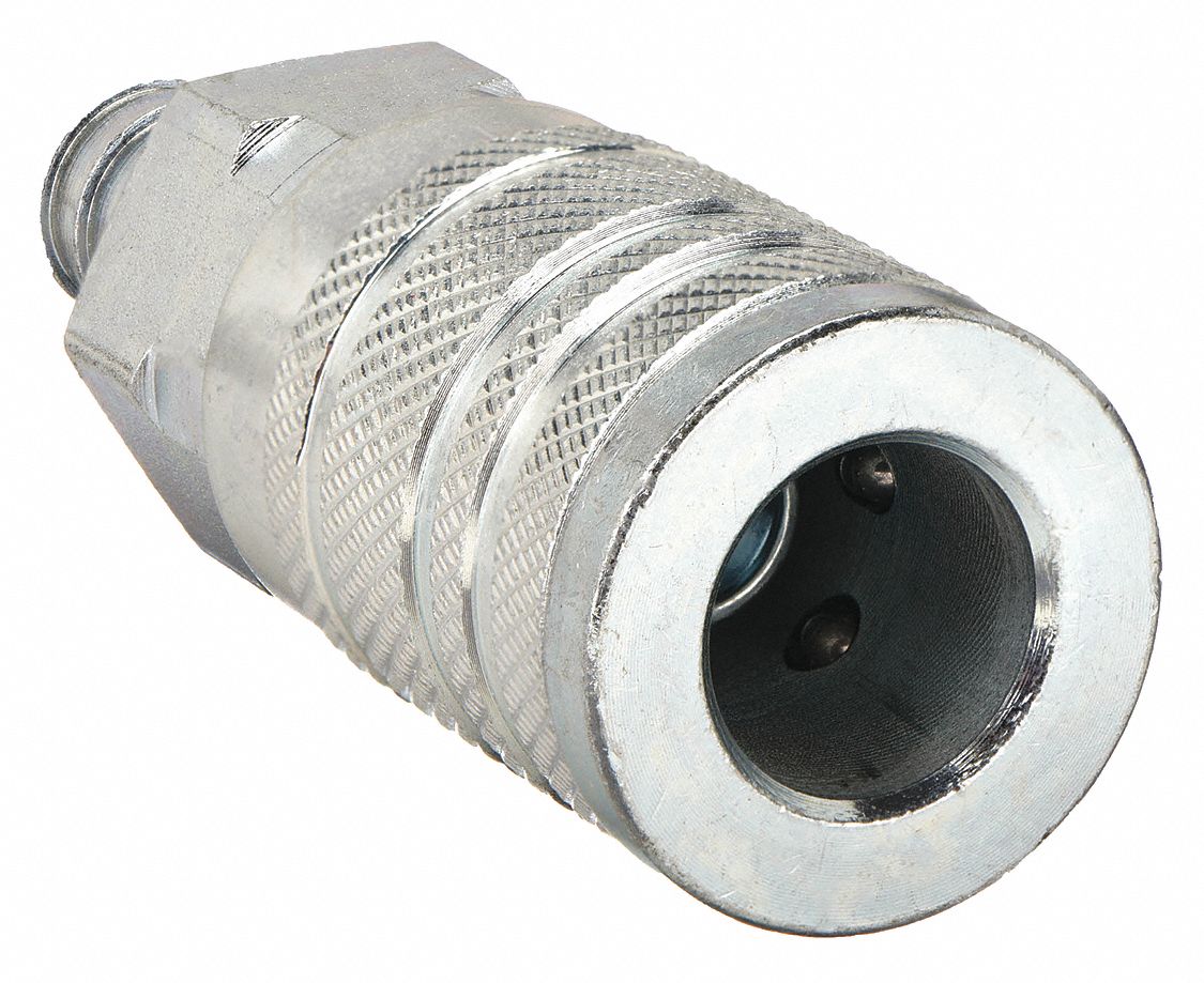 QUICK CONNECT HOSE COUPLING, ¼ IN BODY SIZE, ⅜ IN HOSE FITTING SIZE, SLEEVE, MALE