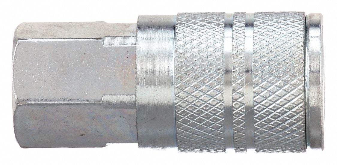 QUICK CONNECT HOSE COUPLING, ⅜ IN BODY SIZE, ¼ IN HOSE FITTING SIZE, SLEEVE, FNPT