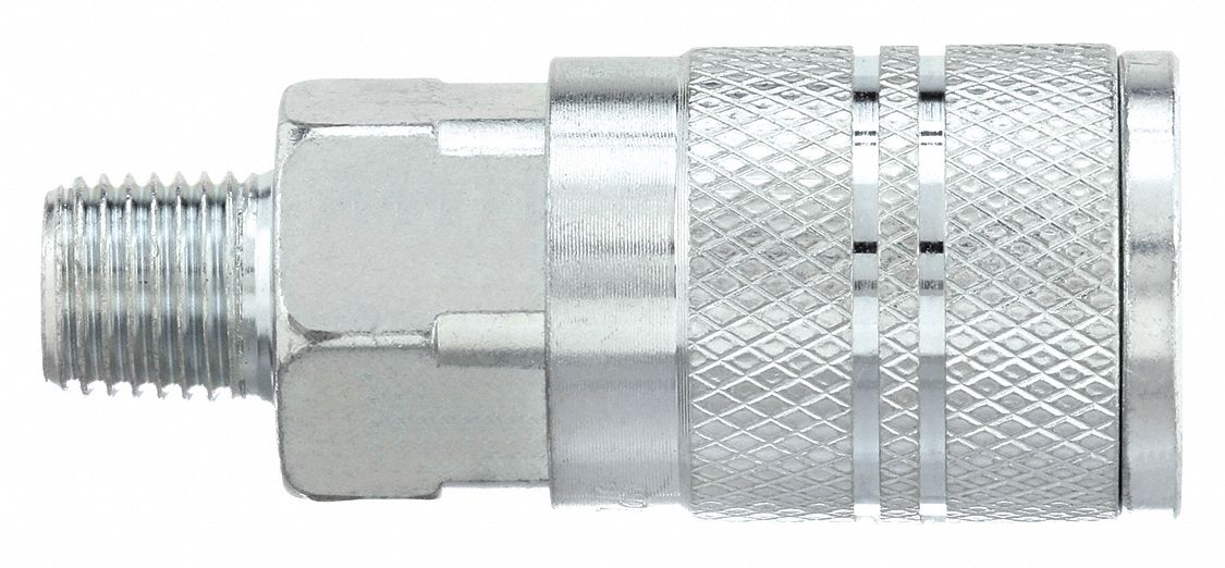 QUICK CONNECT HOSE COUPLING, ¼ IN BODY SIZE, ⅜ IN HOSE FITTING SIZE, SLEEVE, MNPT