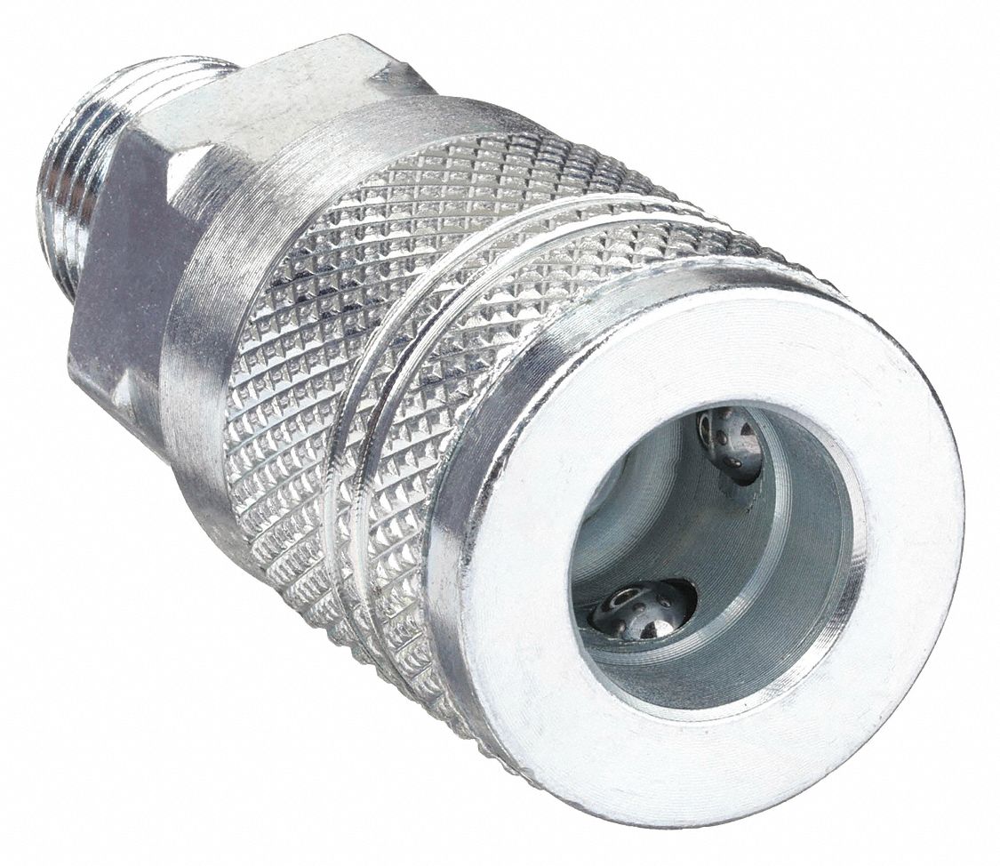 QUICK CONNECT HOSE COUPLING, ¼ IN BODY SIZE, ½ IN HOSE FITTING SIZE, SLEEVE, MNPT