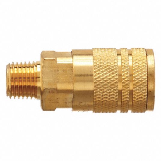 SPEEDAIRE, 1/4 in Body Size, 1/4 in Hose Fitting Size, Quick Connect Hose  Coupling - 30E710