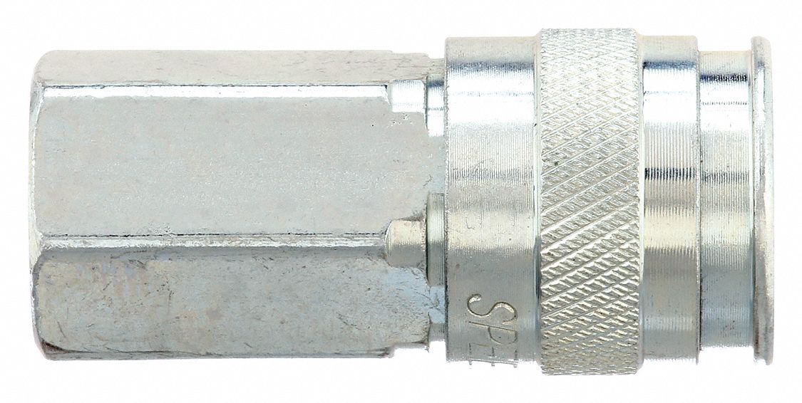 QUICK CONNECT HOSE COUPLING, ¼ IN BODY SIZE, ¼ IN HOSE FITTING SIZE, PUSH-TO-CONNECT