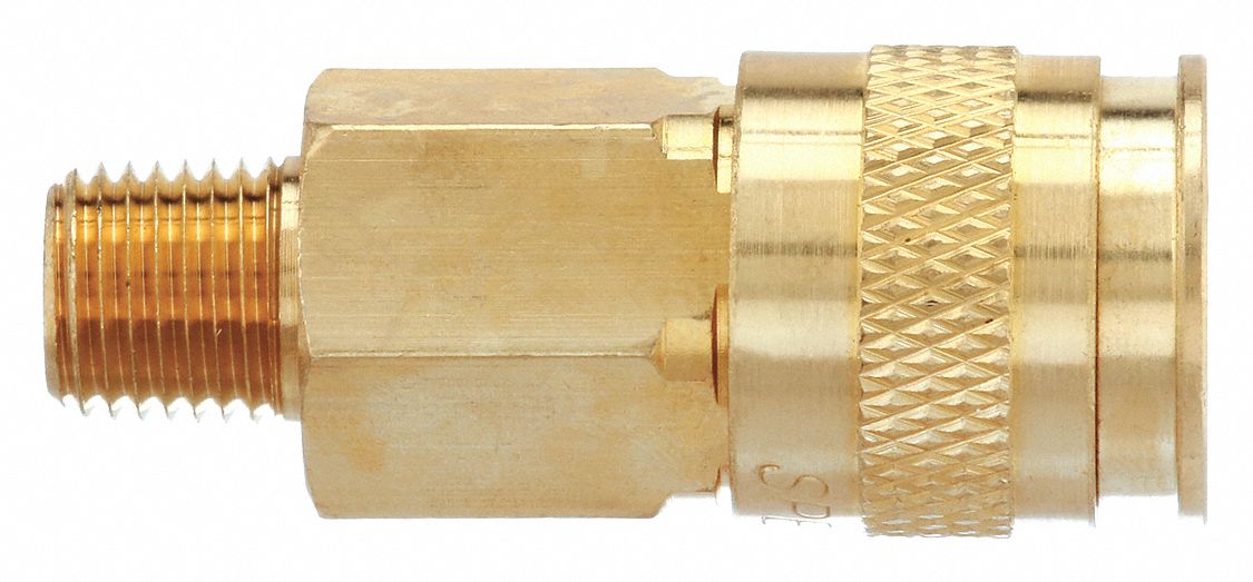 QUICK CONNECT HOSE COUPLING, ¼ IN BODY SIZE, ¼ IN HOSE FITTING SIZE, PUSH-TO-CONNECT