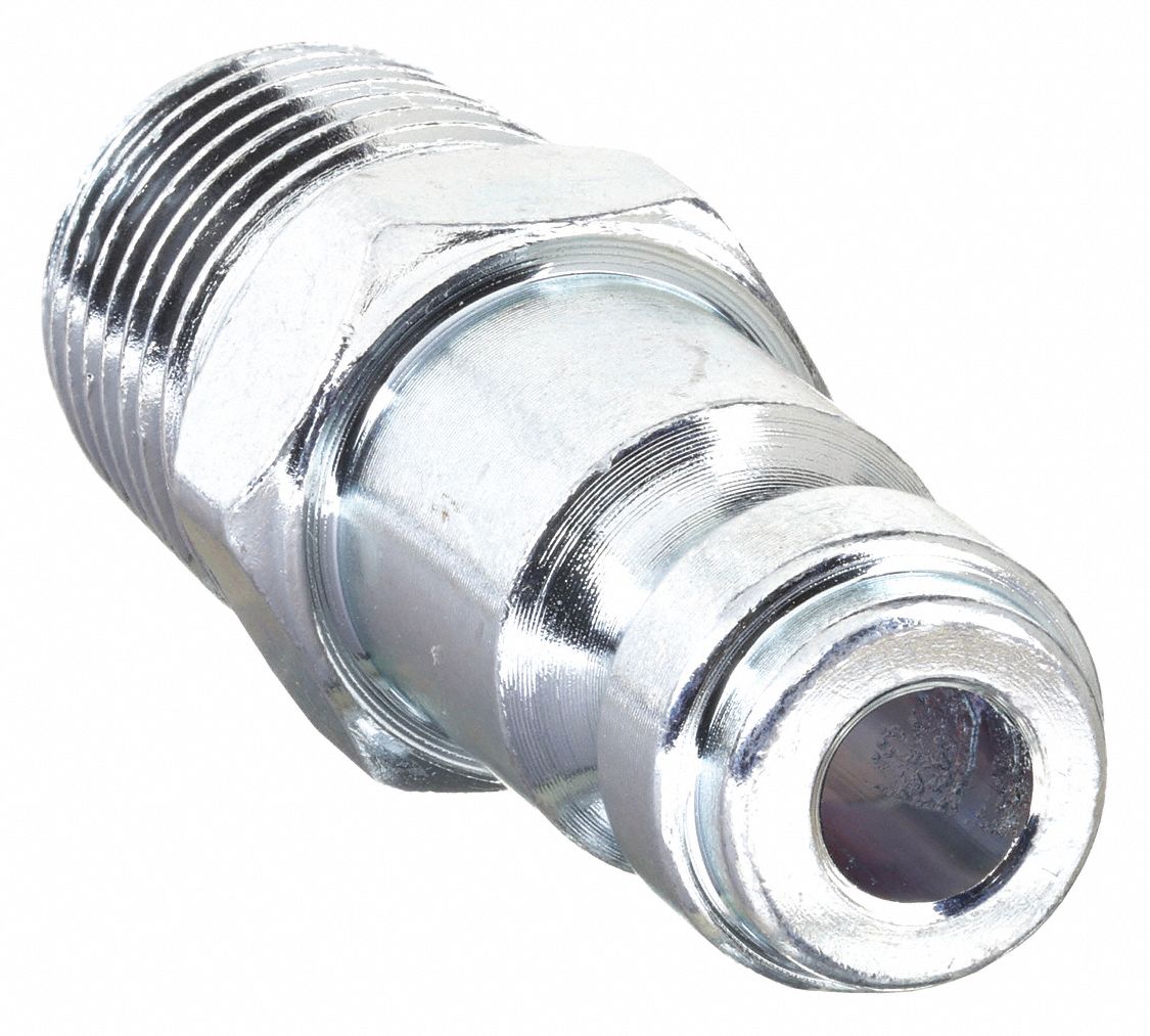 QUICK CONNECT HOSE COUPLING, ¼ IN BODY SIZE, ⅜ IN HOSE FITTING SIZE, PUSH-TO-CONNECT