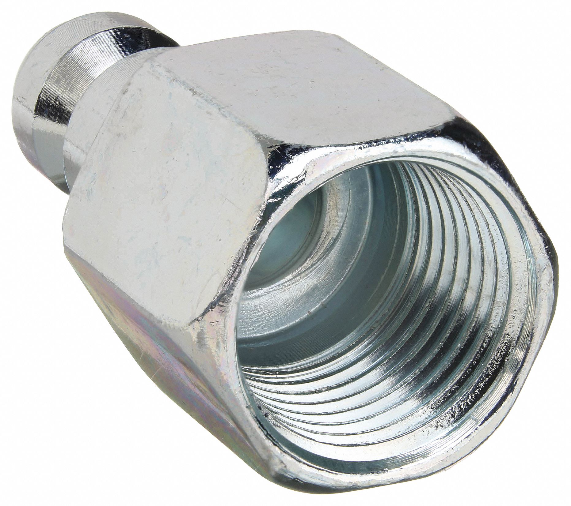 QUICK CONNECT HOSE COUPLING, ¼ IN BODY SIZE, ⅜ IN HOSE FITTING SIZE, PUSH-TO-CONNECT