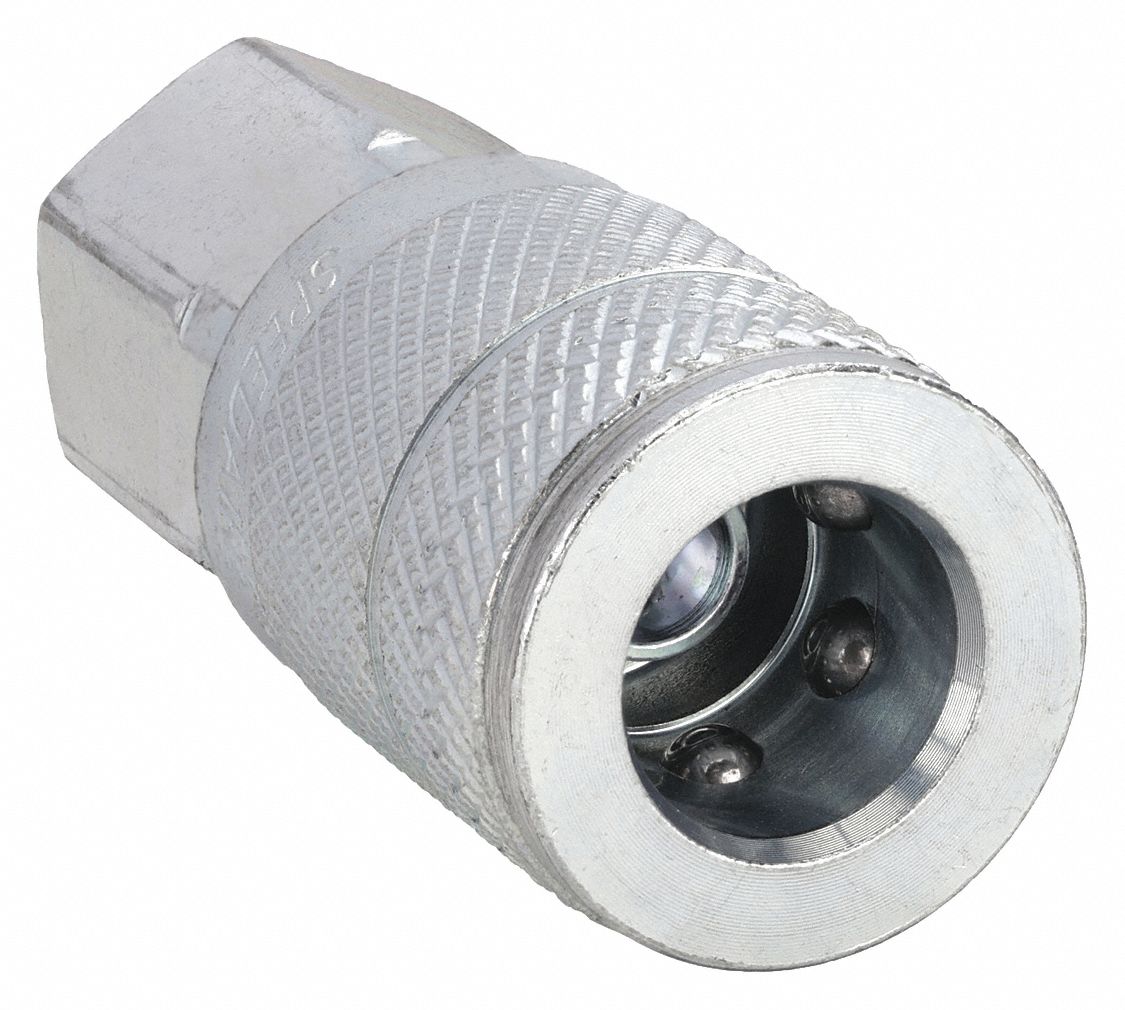 QUICK CONNECT HOSE COUPLING, ⅜ IN BODY SIZE, ⅜ IN HOSE FITTING SIZE, SLEEVE, FNPT