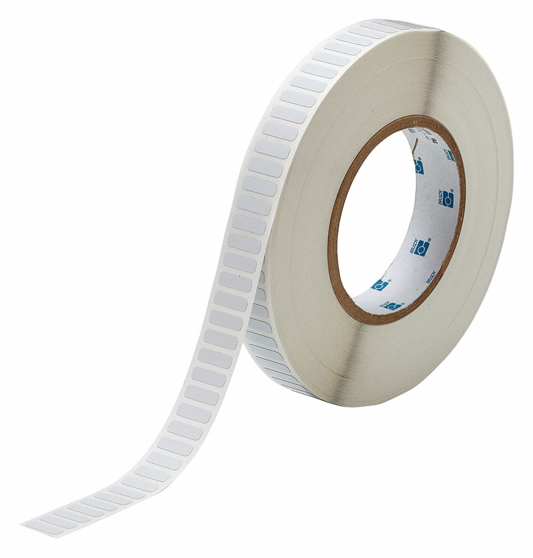 Pre-Cut Label Stock Roll: 13/64 in x 21/32 in, 13/64 in, Polyimide, White (Gloss), -94°F to 572°F
