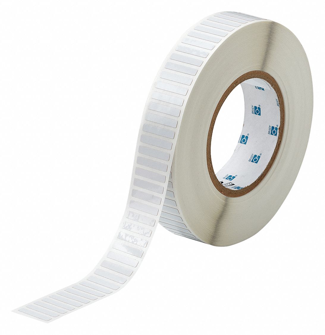 Pre-Cut Label Stock Roll: 3/16 in x 1 in, 3/16 in, Polyimide, White (Gloss), 10, 000 Labels per Roll