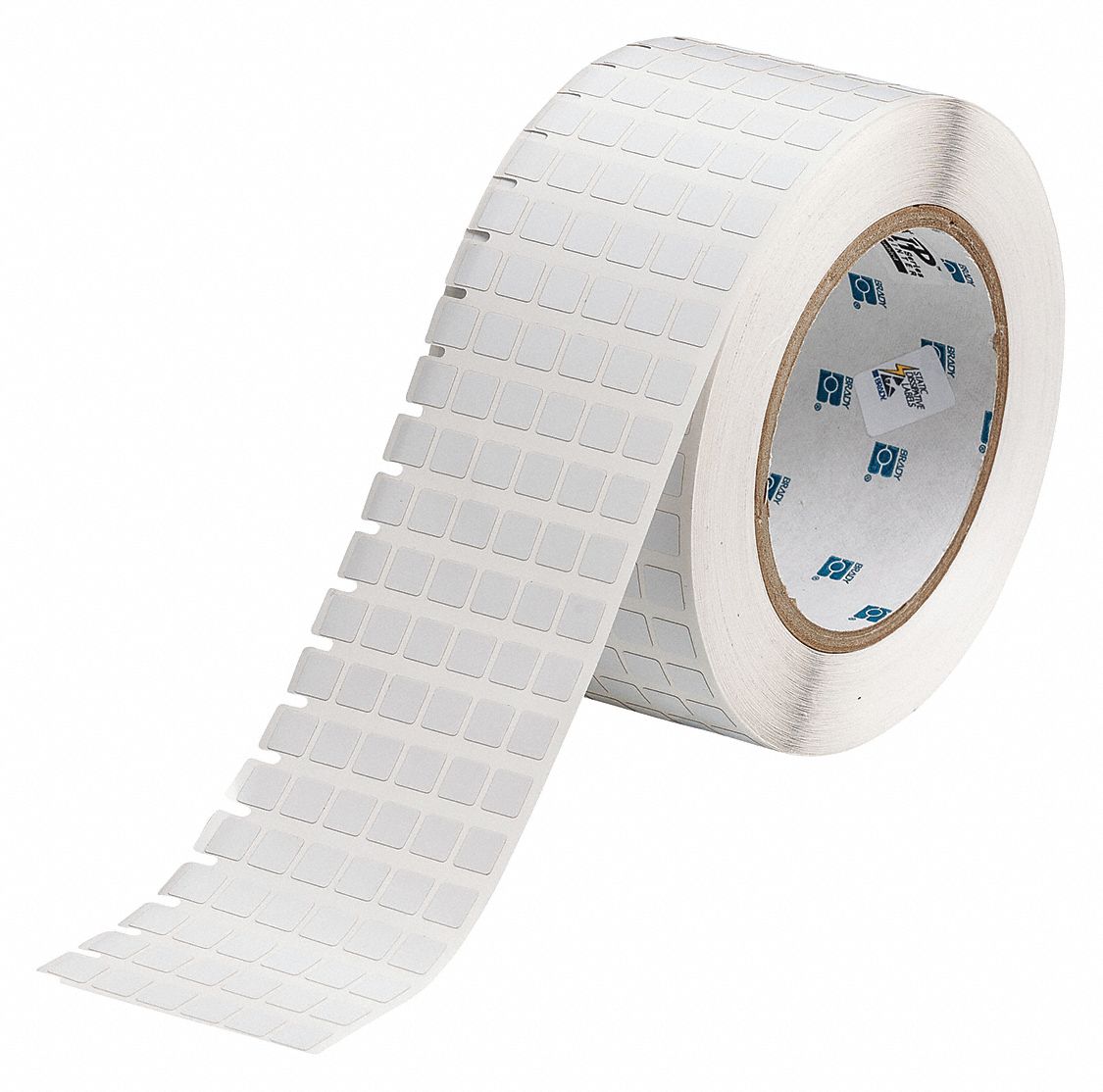 Pre-Cut Label Stock Roll: 5/16 in x 5/16 in, 2 25/64 in x 5/16 in, Polyimide, White (Matte)