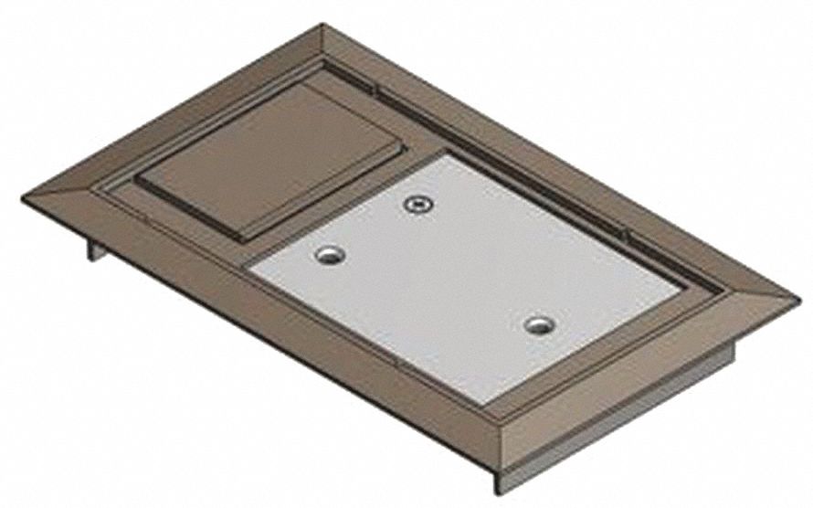 Floor Box Cover: Rectangular, Brown, Polycarbonate, 8 1/8 in L x 5 1/8 in W x 3/16 in H