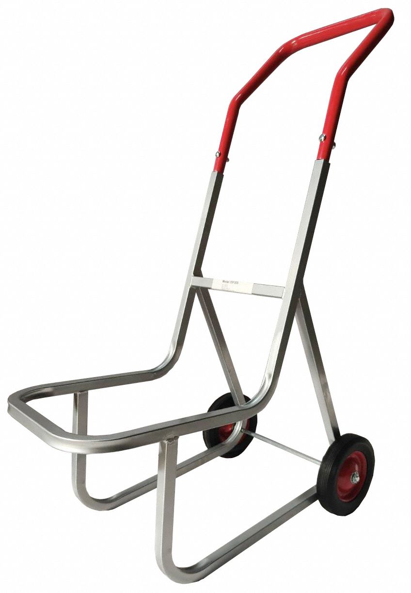 Furniture Hand Truck: 240 lb, For 16 Chairs, Flow-Back, Gray, 8 in Wheel Dia., Tread on Core