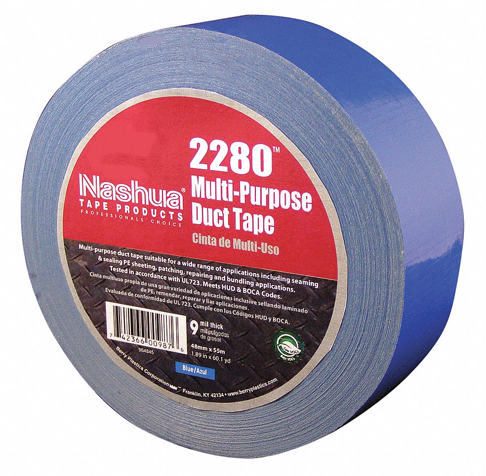 DUCT TAPE, 2280, STANDARD DUTY, 1⅞ IN X 60 YARD, BLUE, 9 MIL THICK