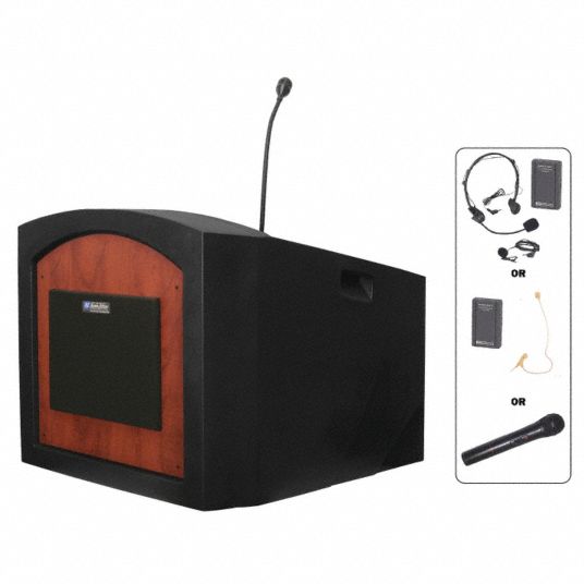AMPLIVOX SOUND SYSTEMS, Sound System, Tabletop, Lectern 30F267SW3240
