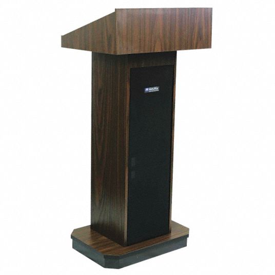 AMPLIVOX SOUND SYSTEMS Lectern Floor, Walnut, Scratch Resistant