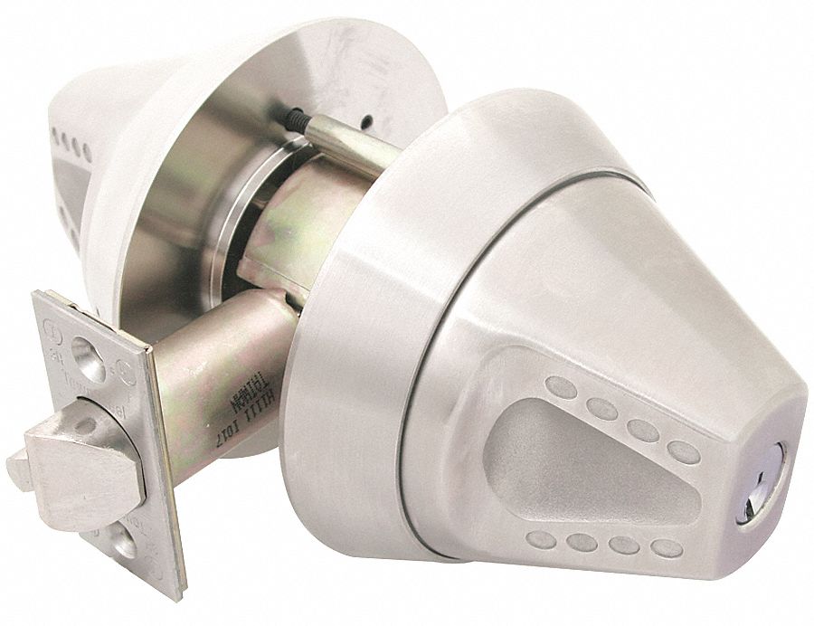Door Lockset: Classroom Knob Locksets, Stainless Steel, Ligature-Resistant