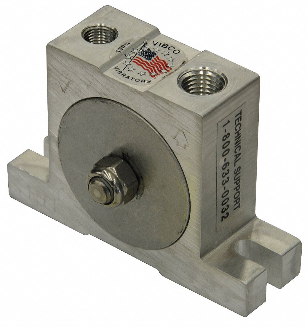 Pneumatic Vibrator: 80 lbf, 24, 000 vpm, 1/8 in NPT, MHI, 68 dBA, 4 cfm @ 60 psi, Aluminum