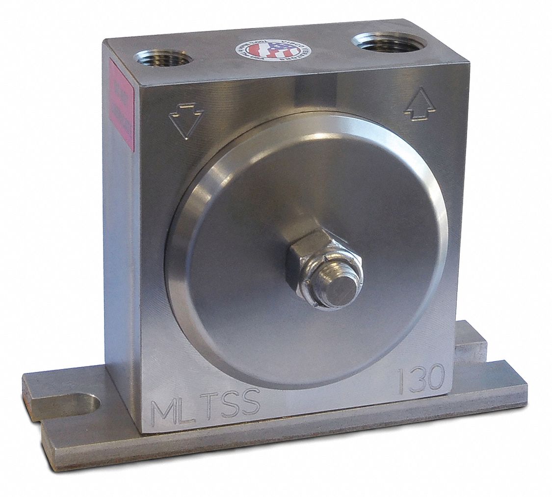 Pneumatic Vibrator: 75 lbf, 10, 500 vpm, 1/8 in NPT, MLTSS, 68 dBA, 4.5 cfm @ 60 psi