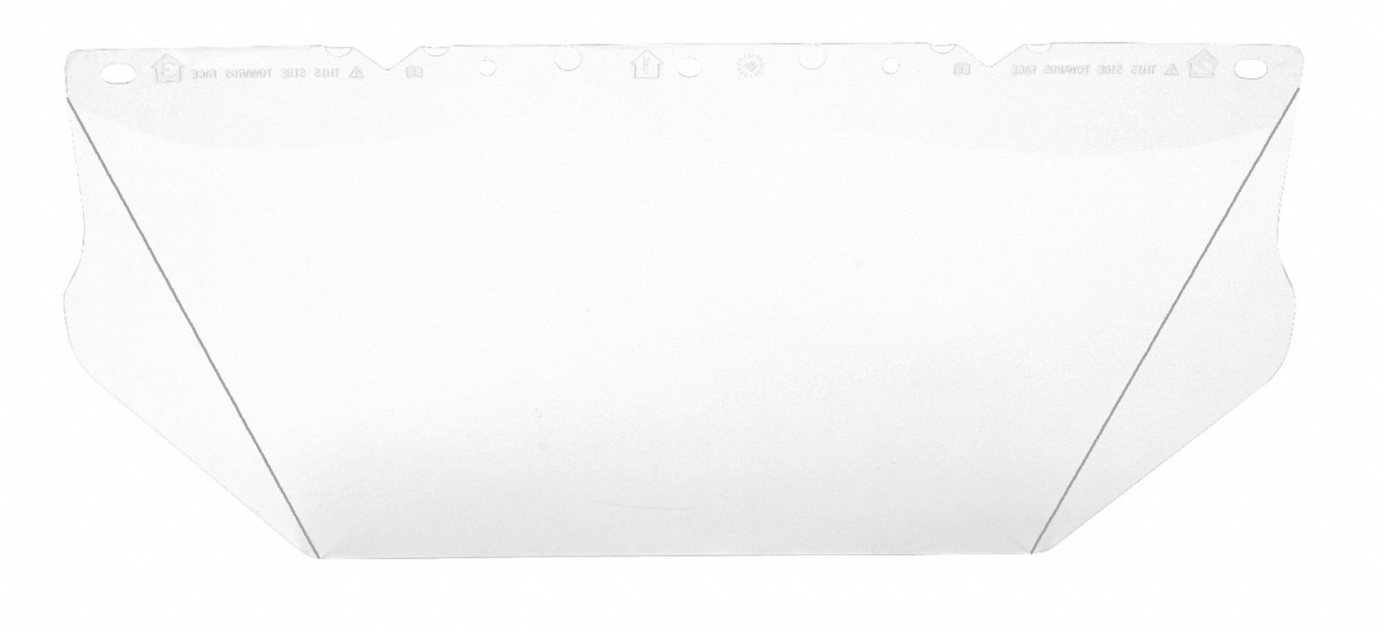 Face Shield Visor: 17 in Overall Wd, 8 in Overall Ht, 0.06 in Overall Thick, Clear