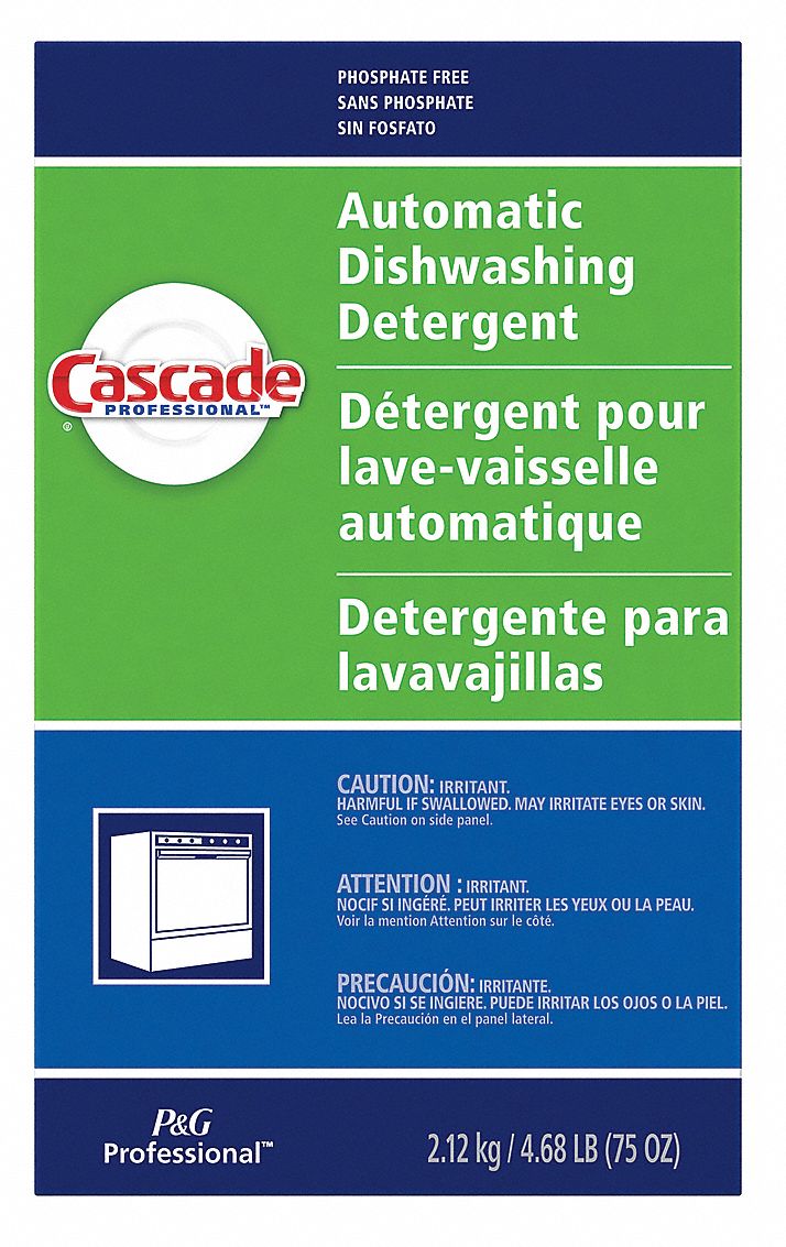 Dishwasher Detergent: Powder, Box, 75 oz, Fresh, 7 PK