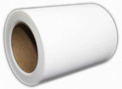 PTFE Roll: 0.03 in Thick, 6 in x 10 ft, Opaque, White, 1, 500 psi Tensile Strength, 3 ft-lb/in