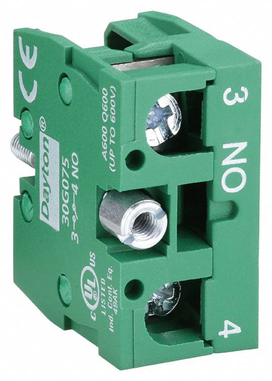 CONTACT BLOCK, 22 MM PANEL MOUNTING SIZE, 1NO, MOMENTARY, SCREW CLAMP TERMINALS