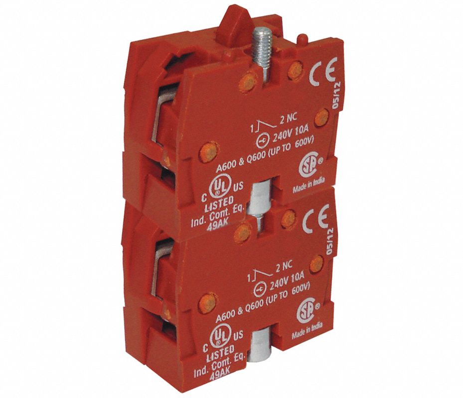 Schneider Electric ZBE204 Blocco Contatto Doppio 2NC Per Pulsantiermatura - Colore Bianco