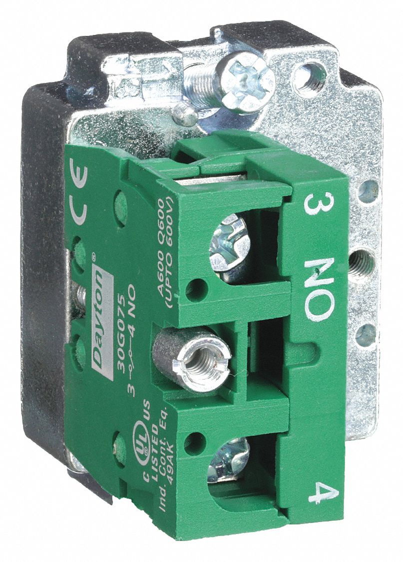 BLOC DE CONTACT, MOMENTANÉE, 1 NO, TAILLE DE MONTAGE 22 MM, ROUGE