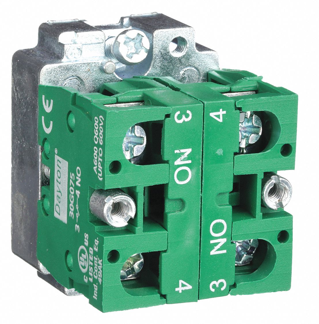 BLOC DE CONTACT, MOMENTANÉE, 2 NO, TAILLE DE MONTAGE 22 MM, ROUGE