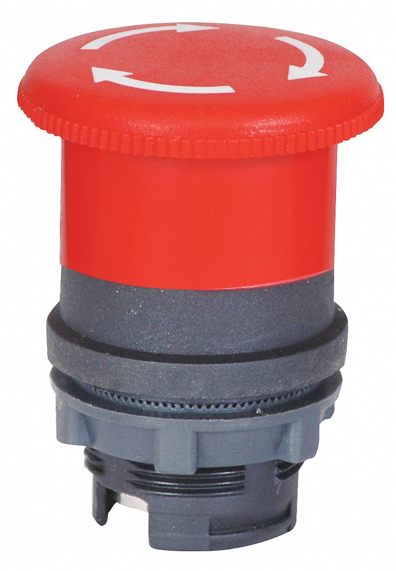 DAYTON Push Button Operator, Plastic, Maintained Push / Turn To Release