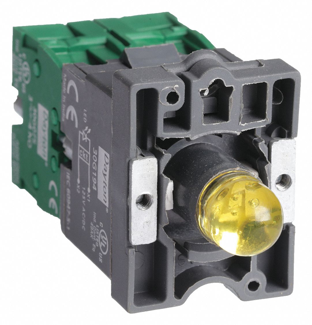 LampModAndContactBlock, 2NO, Yellow, 22mm