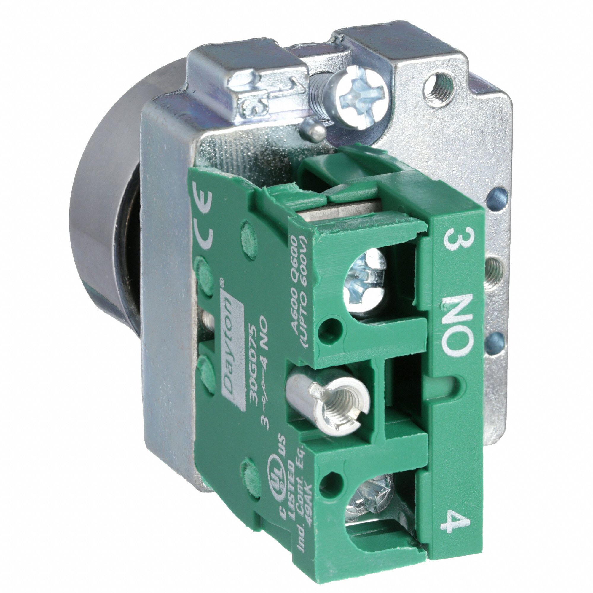 DAYTON NonIlluminated Push Button, 22 mm, Momentary Push, Flush Button